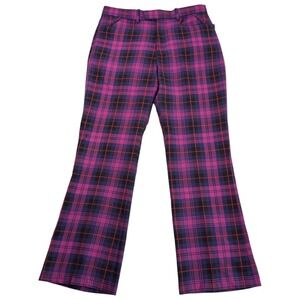 Ian Poulter Design Mens IJP Plaid Golf Pants Wool Blend Sz 34 Y2K Preppy